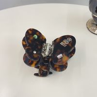Frau Einfacher Stil Schmetterling Acetatplatten Inlay Künstliche Edelsteine Haarkrallen main image 5