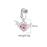 1 Piece Belly Rings IG Style Shiny Heart Shape Wings Stainless Steel Alloy Inlay Acrylic Glass White Gold Plated Gold Plated sku image 3