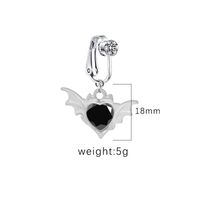 1 Piece Belly Rings IG Style Shiny Heart Shape Wings Stainless Steel Alloy Inlay Acrylic Glass White Gold Plated Gold Plated sku image 5