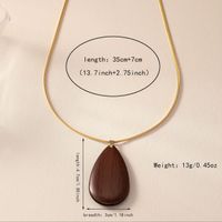 Classical Retro Classic Style Water Droplets Wood Copper Alloy Women's Pendant Necklace main image 3