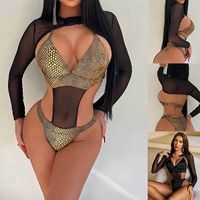 Women's Lady Sexy Solid Color 2 Pieces Set One Piece Swimwear main image 6