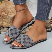 Women's Vintage Style Floral Open Toe Slides Slippers main image 3