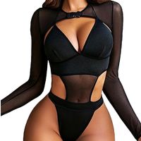 Women's Lady Sexy Solid Color 2 Pieces Set One Piece Swimwear main image 5