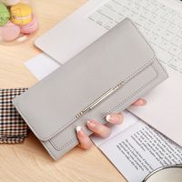 Women's Solid Color Pu Leather Flip Cover Wallets sku image 4