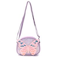 Women's Small Pu Leather Butterfly Cute Zipper Shoulder Bag sku image 3