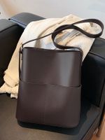 Women's Large Pu Leather Solid Color Basic Open Tote Bag sku image 4