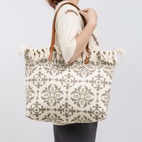 Women's Medium Cotton Polyester Geometric Vintage Style Magnetic Buckle Shoulder Bag main image 2