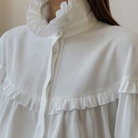 Women's Blouse Long Sleeve Blouses Ruffles Casual Solid Color main image 4