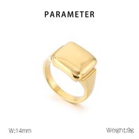 Stainless Steel 18K Gold Plated Simple Style Square Rings main image 2