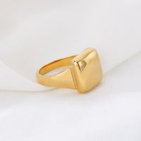 Stainless Steel 18K Gold Plated Simple Style Square Rings main image 5