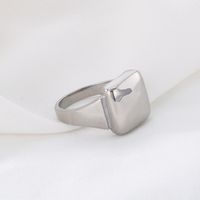 Stainless Steel 18K Gold Plated Simple Style Square Rings main image 4