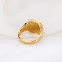 Stainless Steel 18K Gold Plated Simple Style Square Rings main image 6