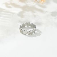 Stainless Steel 18K Gold Plated Cute Simple Style Heart Shape Plating Open Rings sku image 1