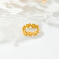 Stainless Steel 18K Gold Plated Cute Simple Style Heart Shape Plating Open Rings sku image 1