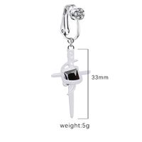 1 Piece Belly Rings Hip-Hop Vintage Style Simple Style Cross Heart Shape 316 Stainless Steel  Alloy Inlay Rhinestones Glass Gold Plated sku image 2