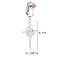 1 Piece Belly Rings Hip-Hop Vintage Style Simple Style Cross Heart Shape 316 Stainless Steel  Alloy Inlay Rhinestones Glass Gold Plated main image 3