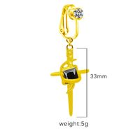 1 Piece Belly Rings Hip-Hop Vintage Style Simple Style Cross Heart Shape 316 Stainless Steel  Alloy Inlay Rhinestones Glass Gold Plated sku image 1