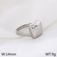 Stainless Steel 18K Gold Plated Simple Style Square Rings sku image 7