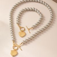 Casual Elegant Heart Shape Alloy Plastic Women's Jewelry Set main image 7