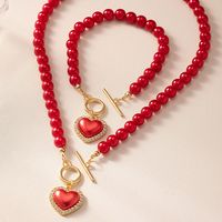Casual Elegant Heart Shape Alloy Plastic Women's Jewelry Set main image 9