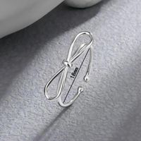 Lady Simple Style Circle Bow Knot Sterling Silver Plating Gold Plated Open Rings main image 3