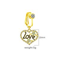 1 Piece Belly Rings Hip-Hop Vintage Style Simple Style Cross Heart Shape 316 Stainless Steel  Alloy Inlay Rhinestones Glass Gold Plated sku image 5