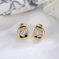 1 Pair Simple Style Irregular Copper 18K Gold Plated Ear Studs main image 1