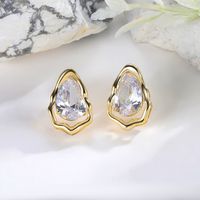 1 Pair Simple Style Irregular Copper 18K Gold Plated Ear Studs main image 3