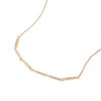 Acier Inoxydable Plaqué Or 18K Style Simple Rectangle Incruster Strass Collier main image 4