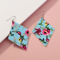 1 Pair Casual Simple Style Sunflower Star Imitation Leather Drop Earrings sku image 1