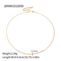 Rostfreier Stahl 18 Karat Vergoldet Einfacher Stil Rechteck Inlay Strasssteine Halskette sku image 1