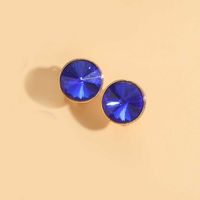 1 Pair Vintage Style Round Inlay Copper Acrylic Diamond 14K Gold Plated Ear Studs sku image 3