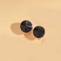 1 Pair Vintage Style Round Inlay Copper Acrylic Diamond 14K Gold Plated Ear Studs sku image 5