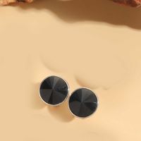 1 Pair Vintage Style Round Inlay Copper Acrylic Diamond 14K Gold Plated Ear Studs sku image 6