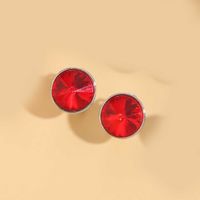 1 Pair Vintage Style Round Inlay Copper Acrylic Diamond 14K Gold Plated Ear Studs sku image 8