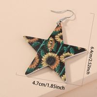 1 Pair Casual Simple Style Sunflower Star Imitation Leather Drop Earrings main image 2