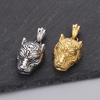 Stainless Steel 18K Gold Plated Punk Tiger Charms Rings Bracelets main image 5