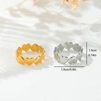 Stainless Steel 18K Gold Plated Cute Simple Style Heart Shape Plating Open Rings main image 2