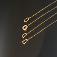 Stainless Steel 18K Gold Plated Simple Style Geometric Pendant Necklace main image 4