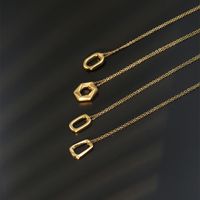 Stainless Steel 18K Gold Plated Simple Style Geometric Pendant Necklace main image 1