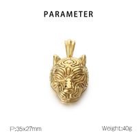 Stainless Steel 18K Gold Plated Punk Tiger Charms Rings Bracelets main image 3
