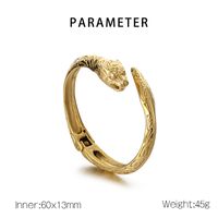 Stainless Steel 18K Gold Plated Punk Tiger Charms Rings Bracelets main image 2