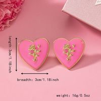 1 Pair IG Style Heart Shape Rose Alloy Ear Studs main image 2