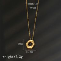 Stainless Steel 18K Gold Plated Simple Style Geometric Pendant Necklace sku image 1