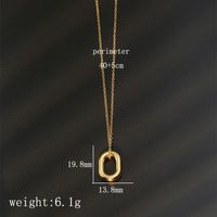 Stainless Steel 18K Gold Plated Simple Style Geometric Pendant Necklace sku image 2