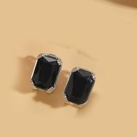 1 Pair Simple Style Square Inlay Copper Zircon 14K Gold Plated Earrings sku image 2