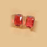 1 Pair Simple Style Square Inlay Copper Zircon 14K Gold Plated Earrings sku image 3