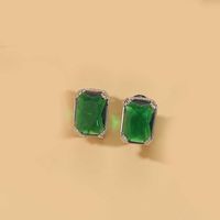 1 Pair Simple Style Square Inlay Copper Zircon 14K Gold Plated Earrings sku image 6