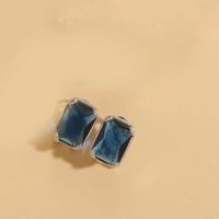 1 Pair Simple Style Square Inlay Copper Zircon 14K Gold Plated Earrings sku image 8