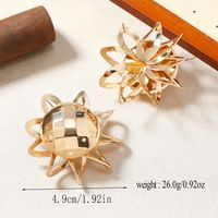 1 Pair IG Style Simple Style Round Flower Alloy 14K Gold Plated Drop Earrings Ear Studs sku image 3
